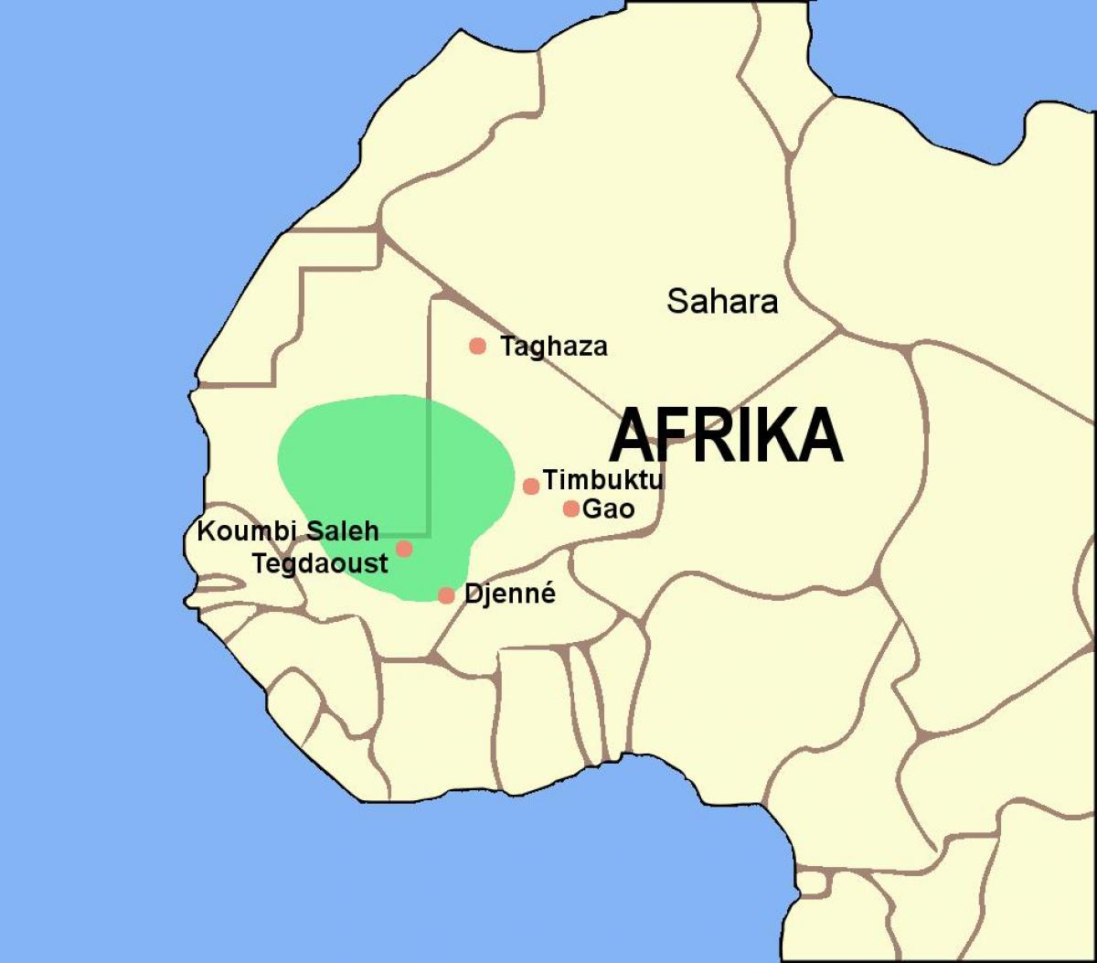 Kort af ghana empire